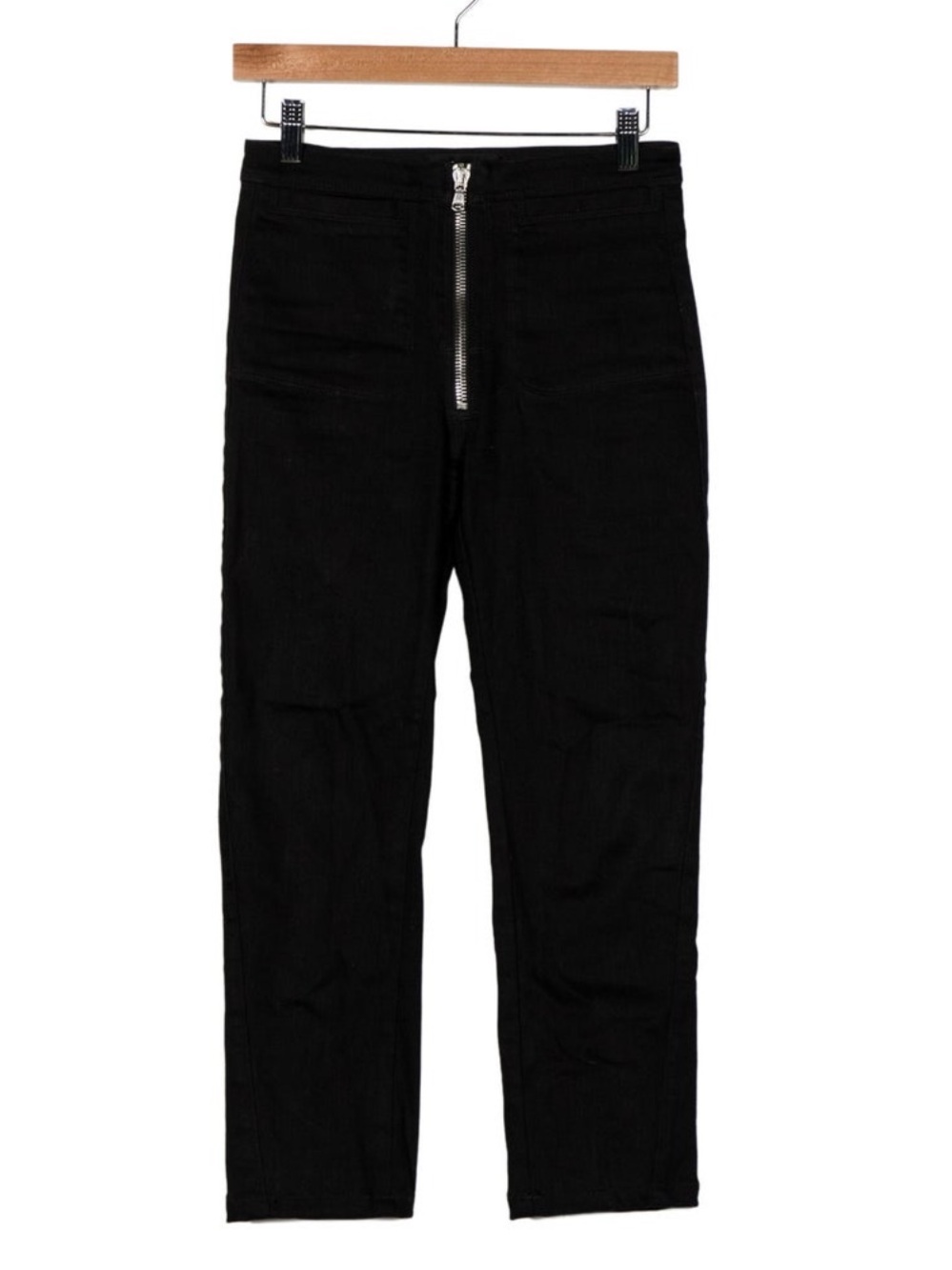 Rachel Comey - Black Mid-Rise Straight Leg Jeans with Front Zip